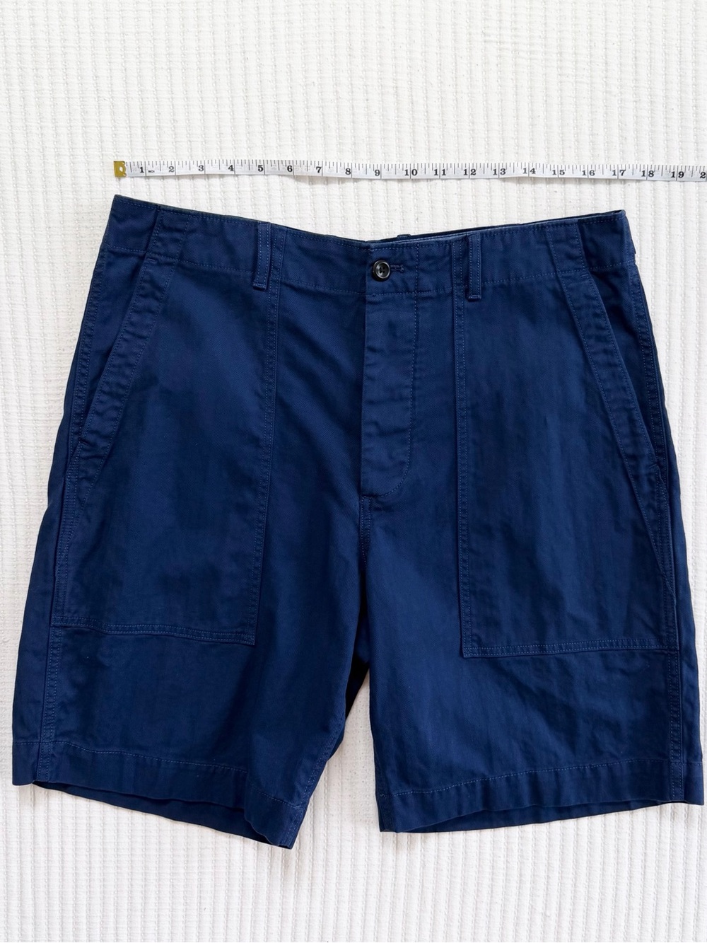Banana Republic Blue Cotton Linen Blend Patch Pocket Utility Shorts Heritage - Picture 5 of 8